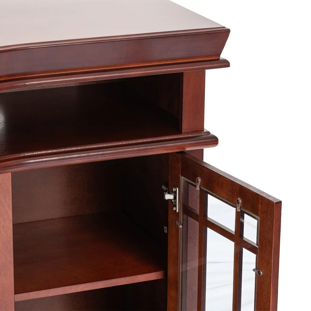 60" x 33" Warm Cherry Finish Fireplace TV Stand R647522