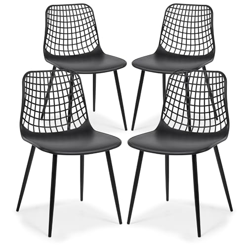 Pistachio Green Plastic Dining Chairs Set of 4 with Metal Legs A8921