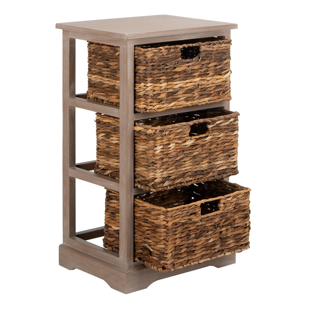 Wicker Basket Storage Side Table F163128