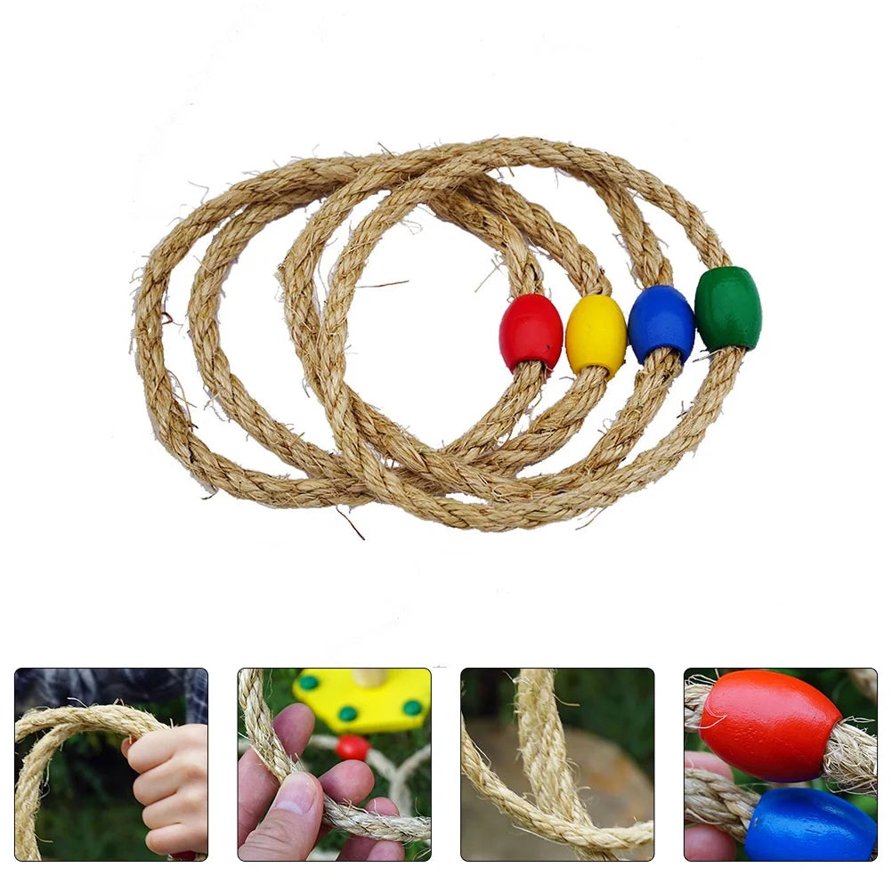 16 PCS Wooden Ring Toss Game I489
