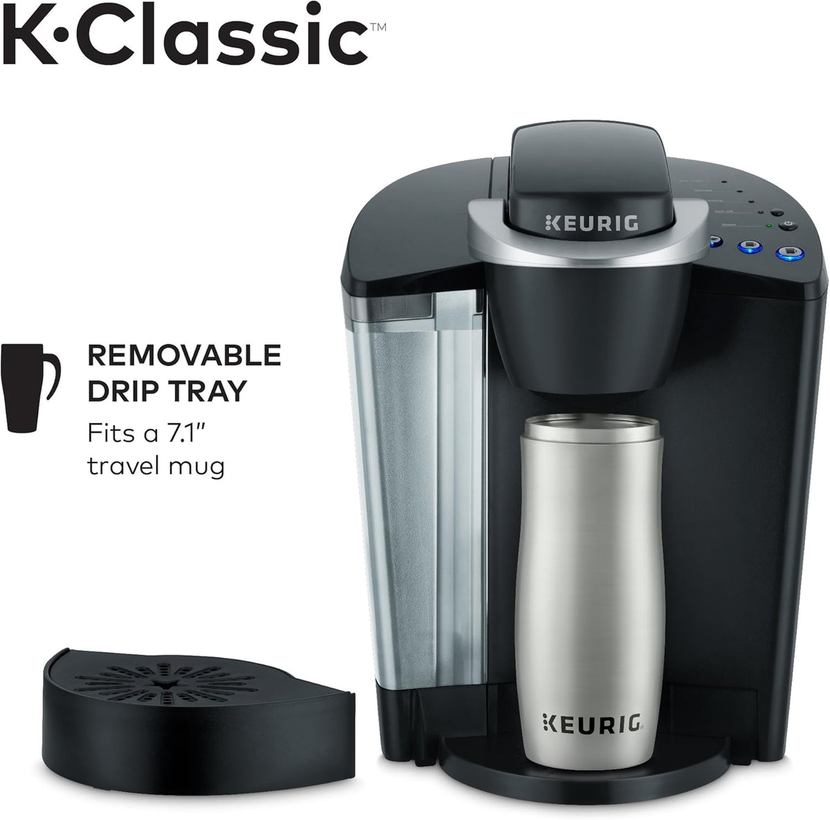 Single Serve Programmable Coffee Maker, 6 to 10 oz. Brew Sizes, Black & Standalone Frother, Hot and Cold Frothing, 6 Oz, Black L964913