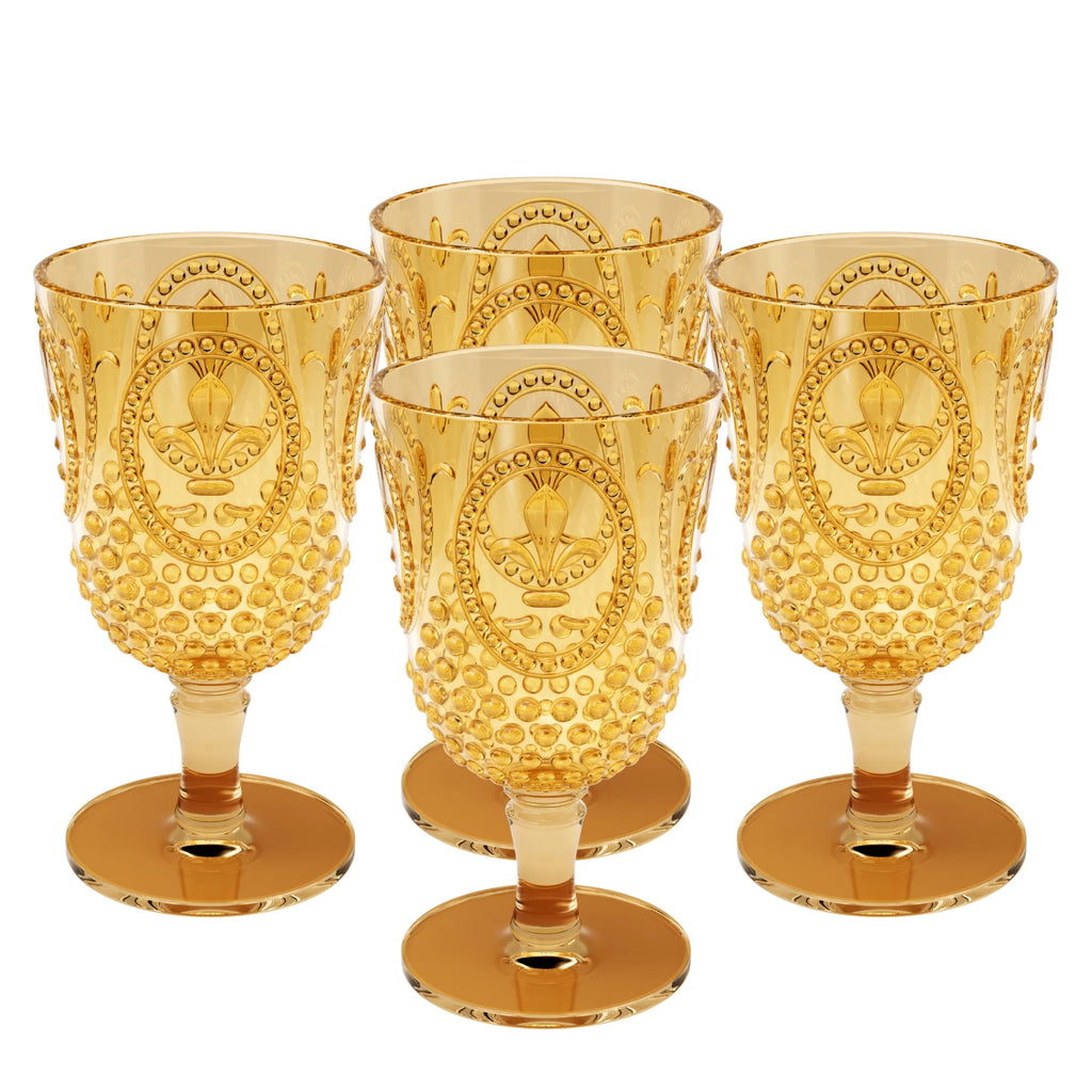 Set of 4 15-Ounce Amber Acrylic Wine Glasses X5047