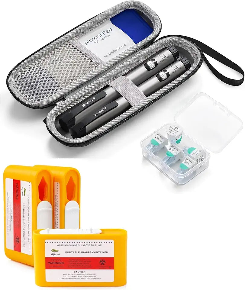 Portable Insulin Cooler Travel Case and Sharps Container J380