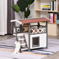 3-Story Wooden Cat House with Balcony V7523