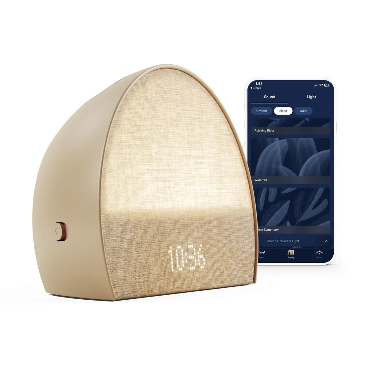 Sunrise Alarm Clock, Sound Machine, Smart Light (Latte) Q245