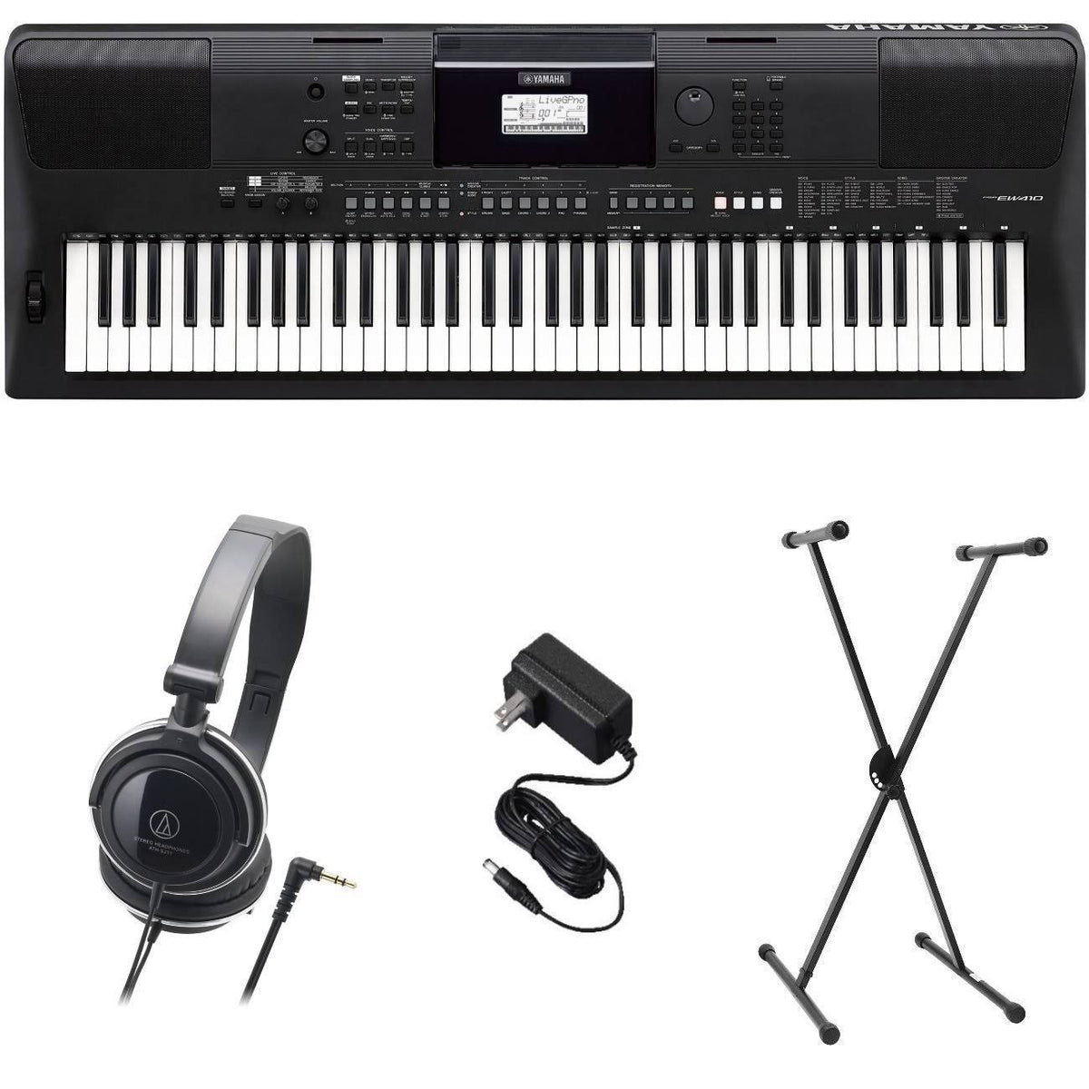 Premium Keyboard Pack with Power Supply, Stand, and Headphones L6546