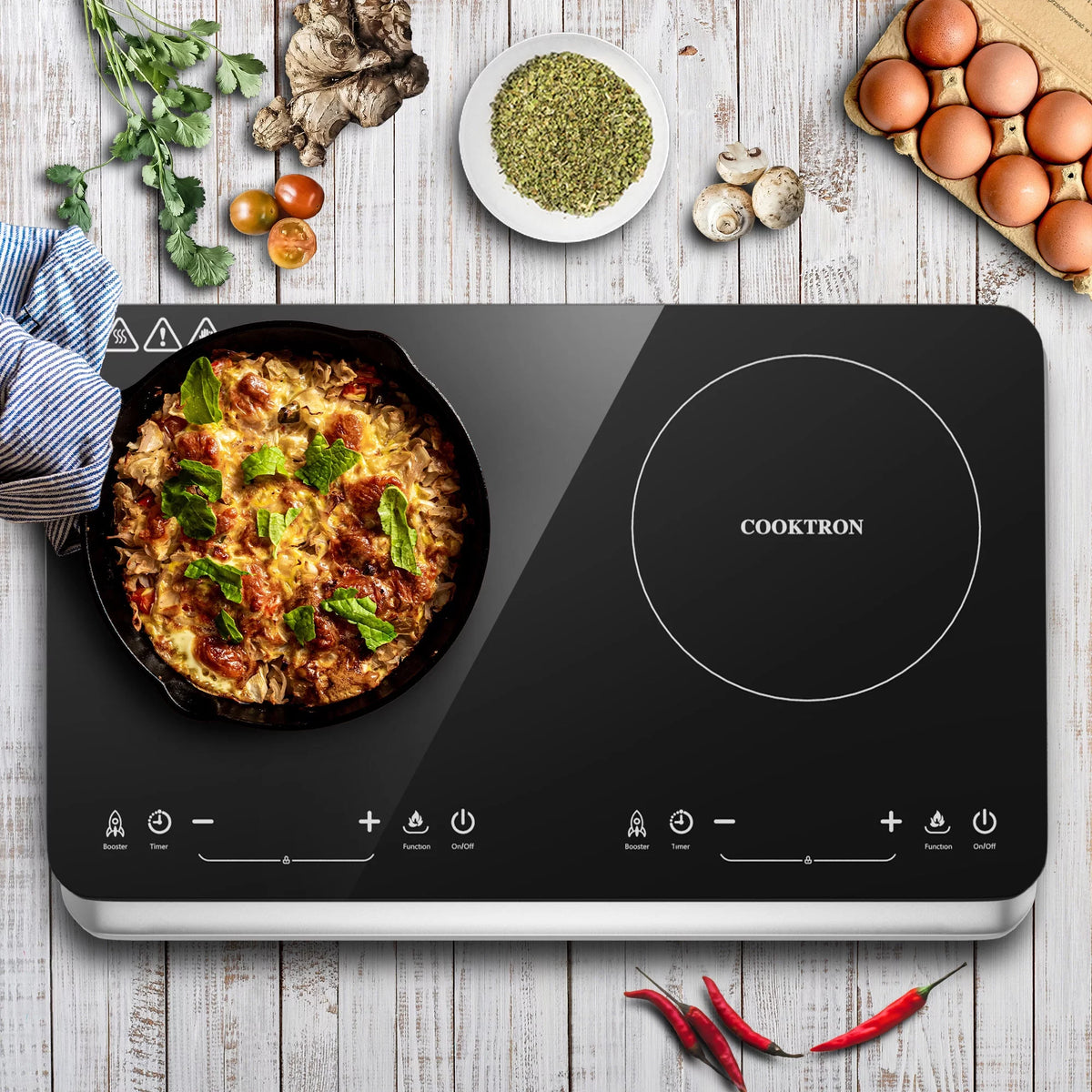 1800W Double Burner Electric Induction Cooktop B81238