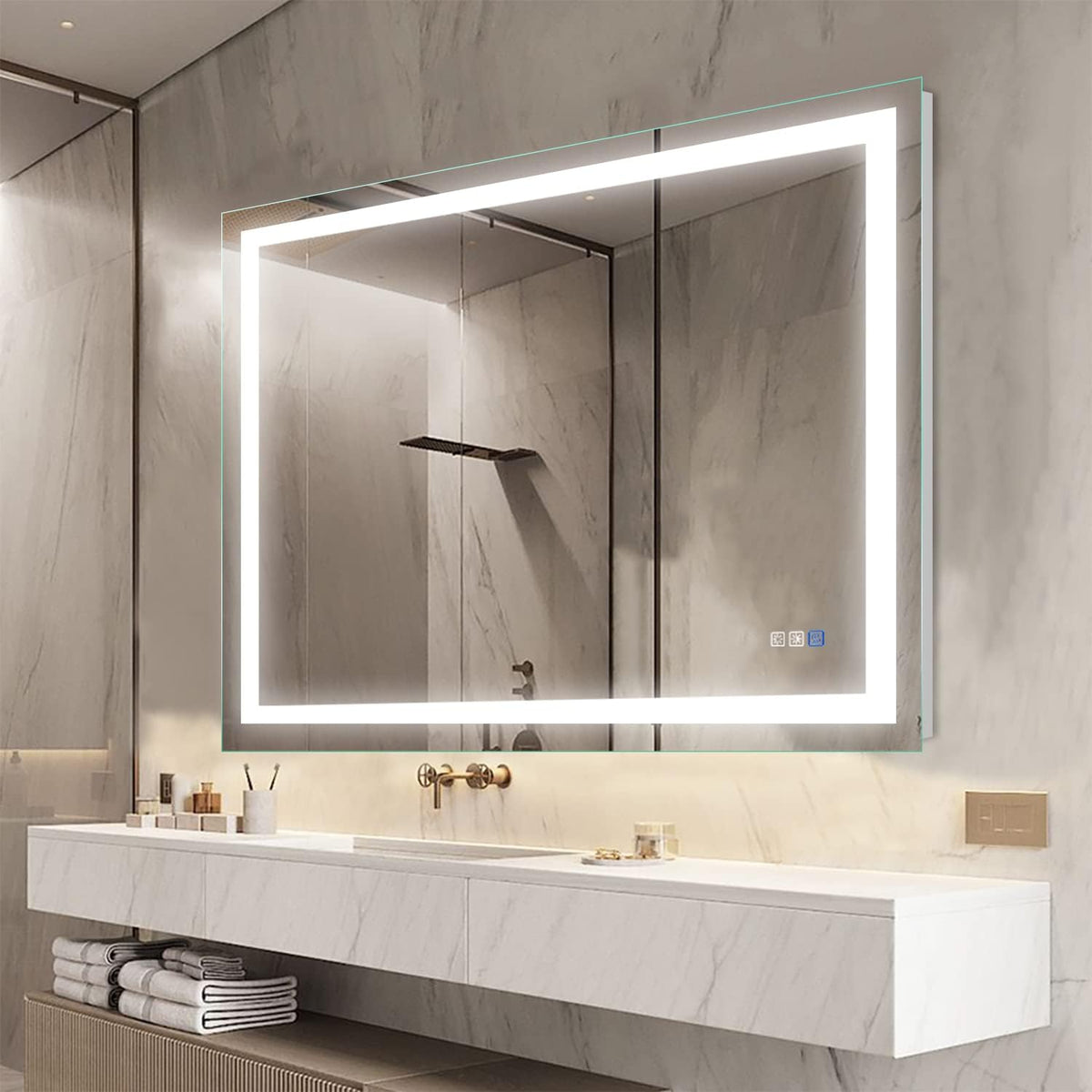 40×24 Inch LED Anti-Fog Dimmable Bathroom Mirror S4890