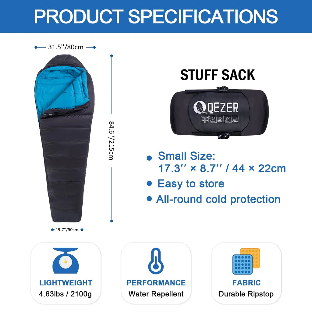 Down Sleeping Bag for Adults with Compression Sack Z810540