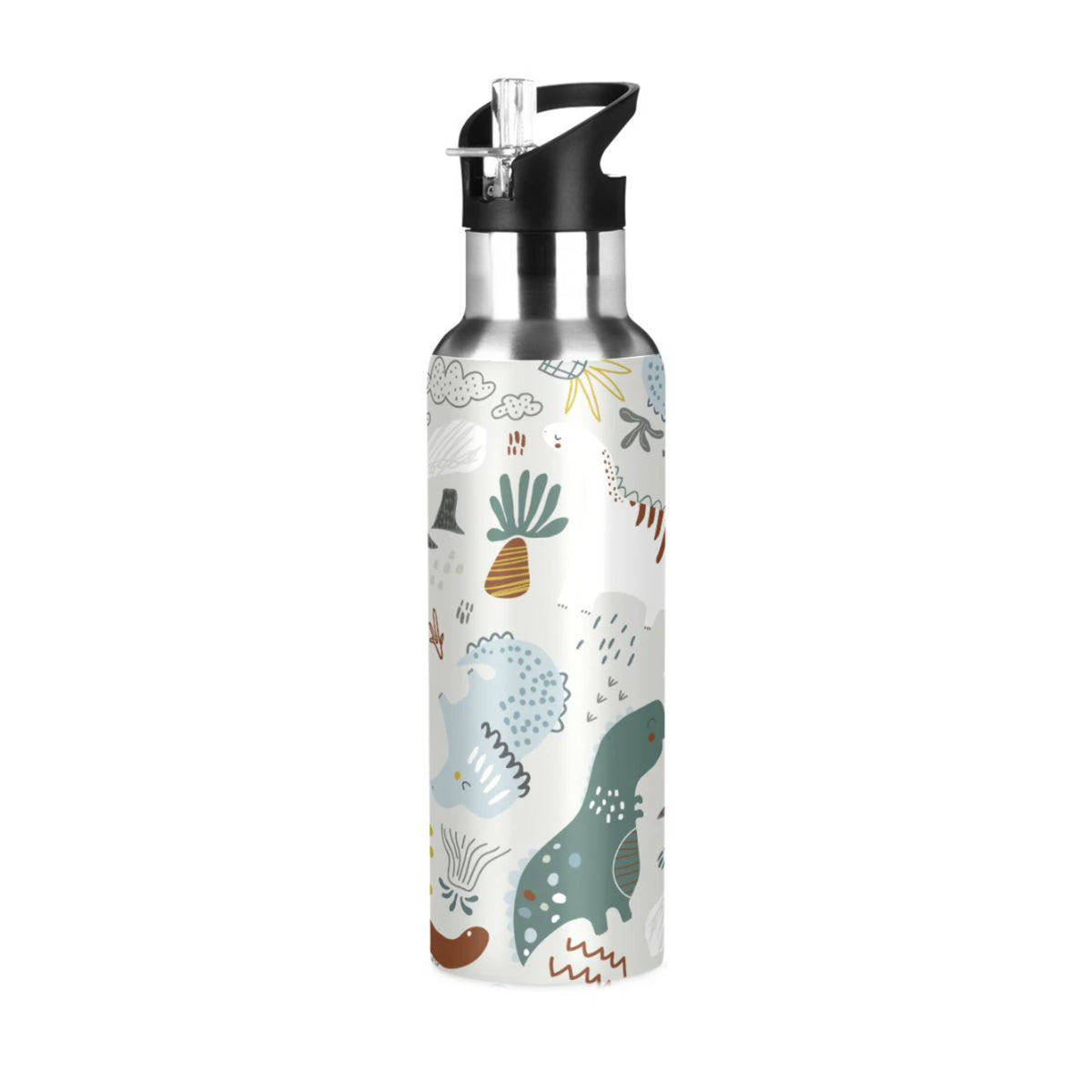 Green Stainless Steel Insulated Water Bottle with Straw Lid C2366