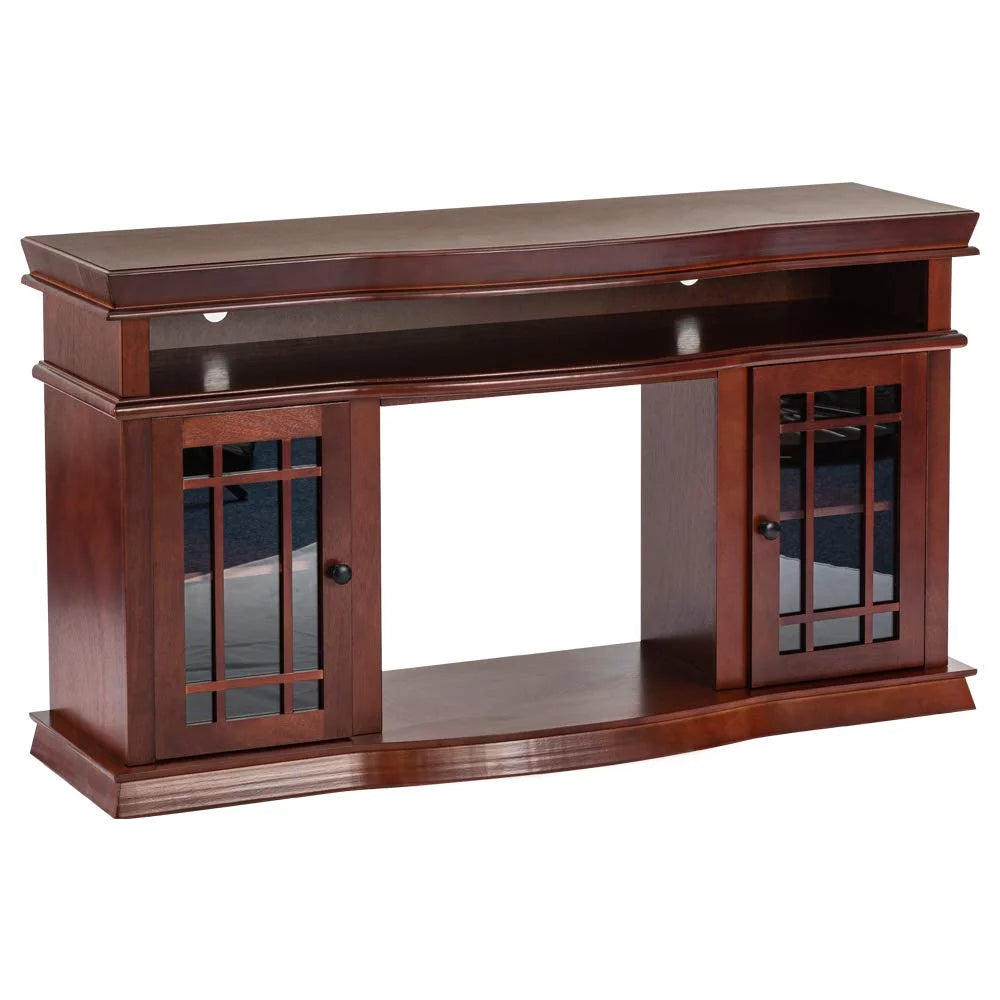 60" x 33" Warm Cherry Finish Fireplace TV Stand R647522