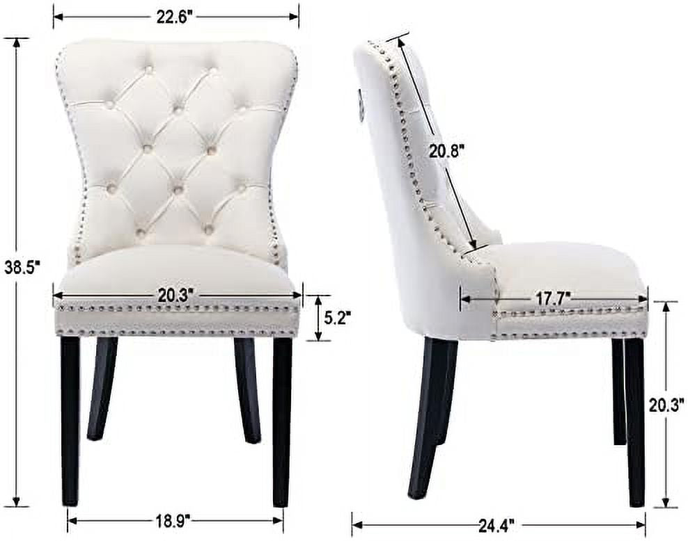 Turquoise Velvet Button Tufted Wingback Dining Chairs Set of 2 I111