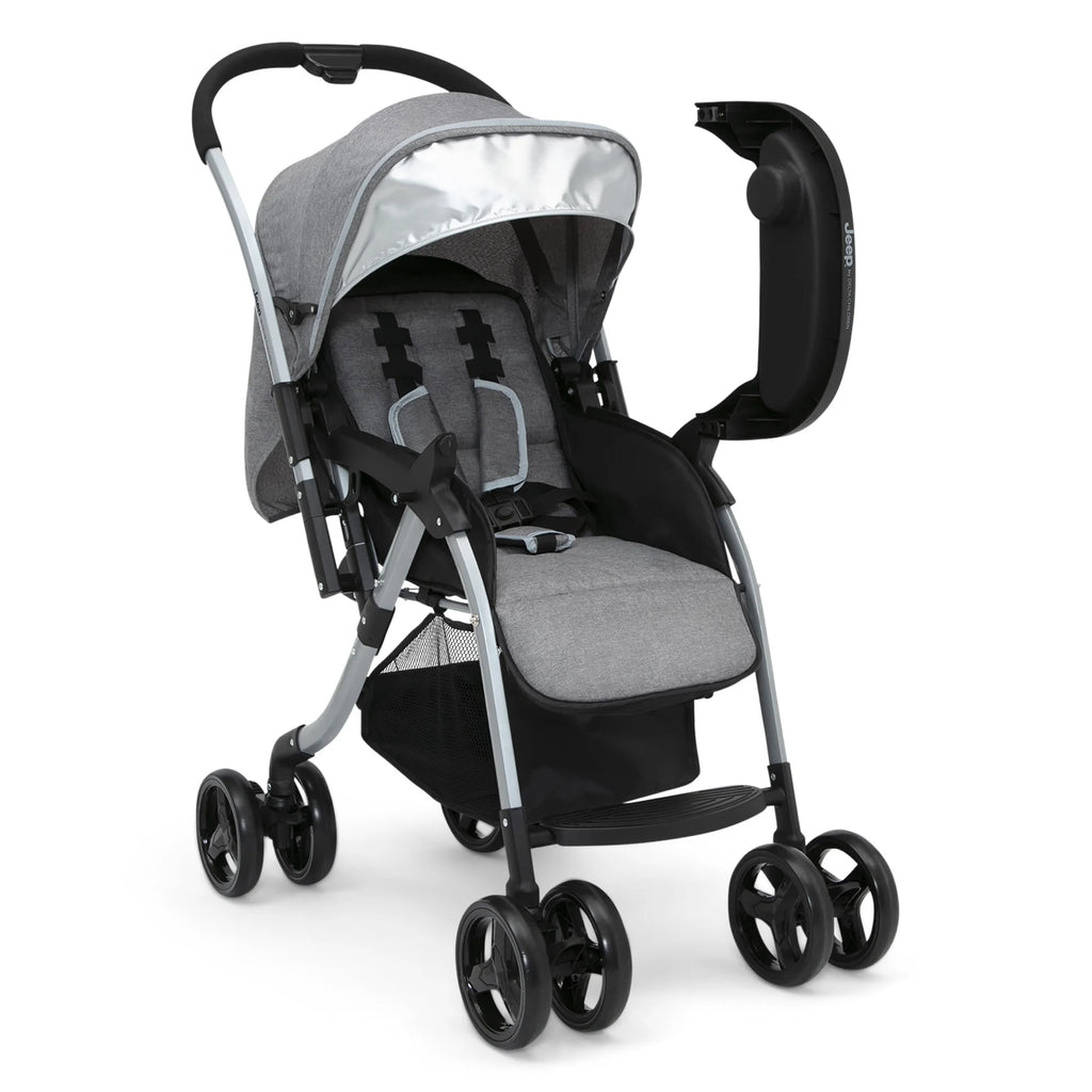 Grey Tweed Reversible Handle Stroller I149957