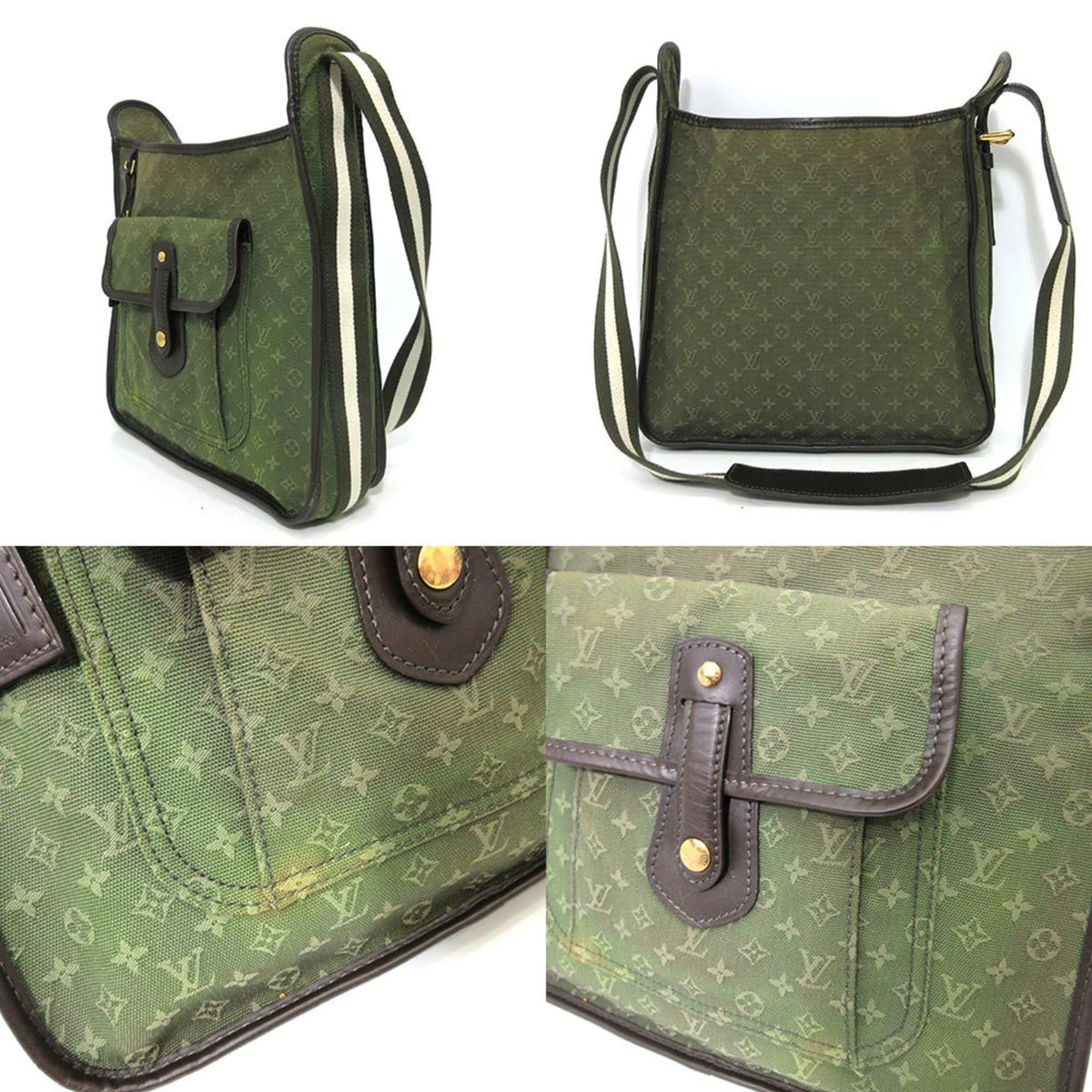 Khaki Green Monogram Shoulder Bag C767