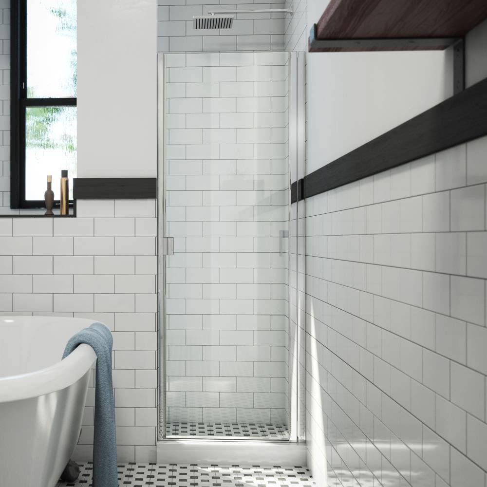 Semi-Frameless Swinging Shower Door Polished Chrome D33228