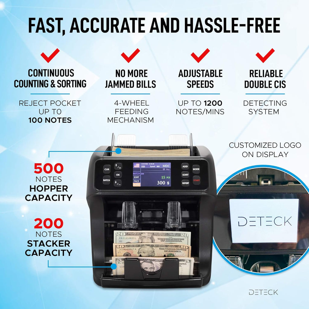 Money Counter Machine Mixed Denomination with Reject Pocket D9913