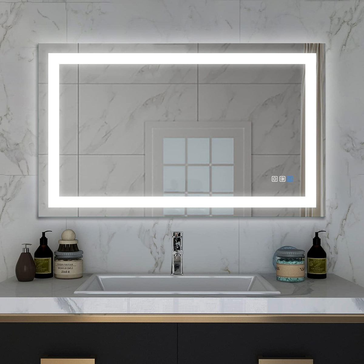 40×24 Inch LED Anti-Fog Dimmable Bathroom Mirror S4890