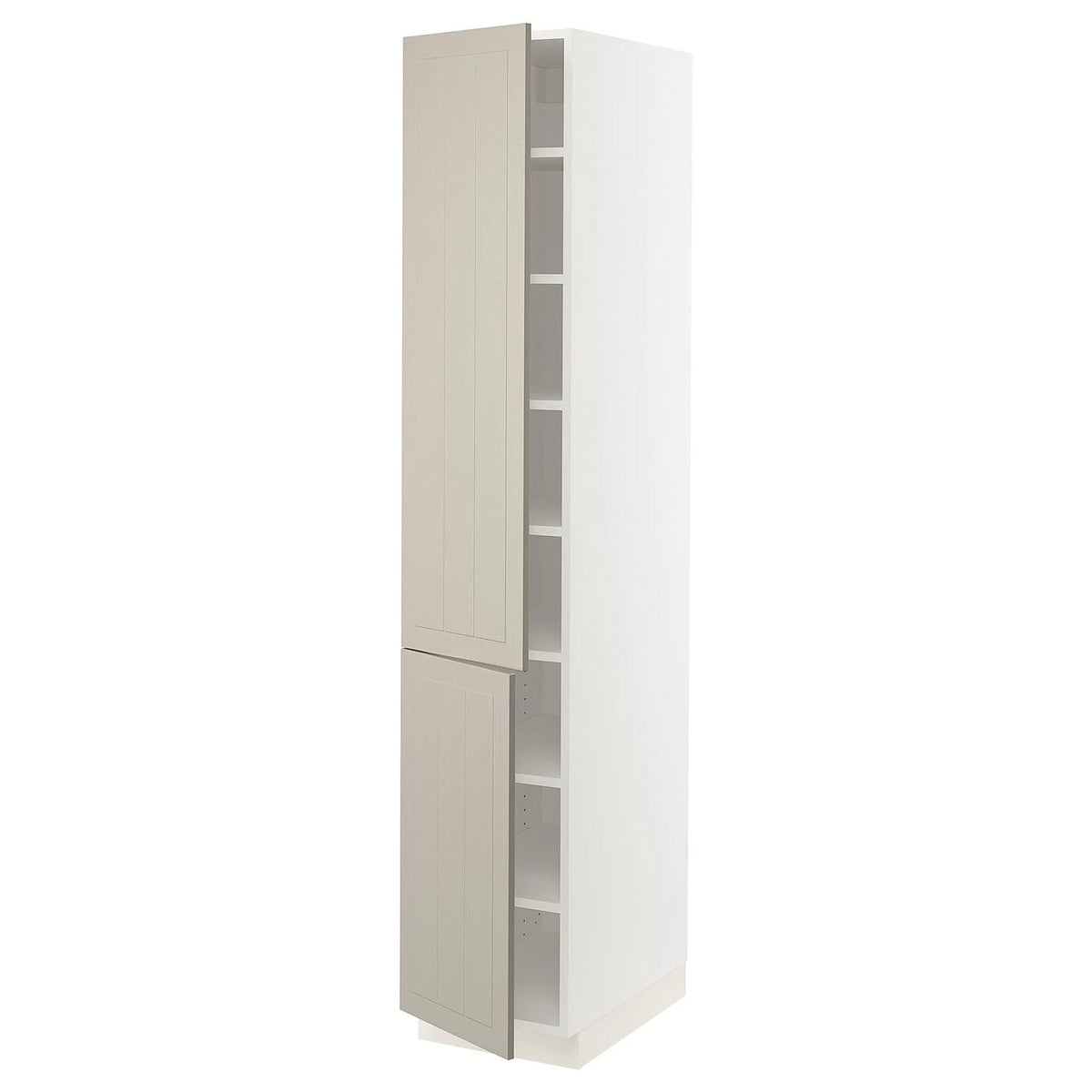 White High Cabinet with shelves and 2 Doors E8741