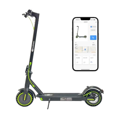Electric Scooter with 500W Motor, 15-19MPH Max Speed, 18-21 Miles Range, 8.5" Solid Tires, 7.8AH Battery, Foldable (Green) B52561