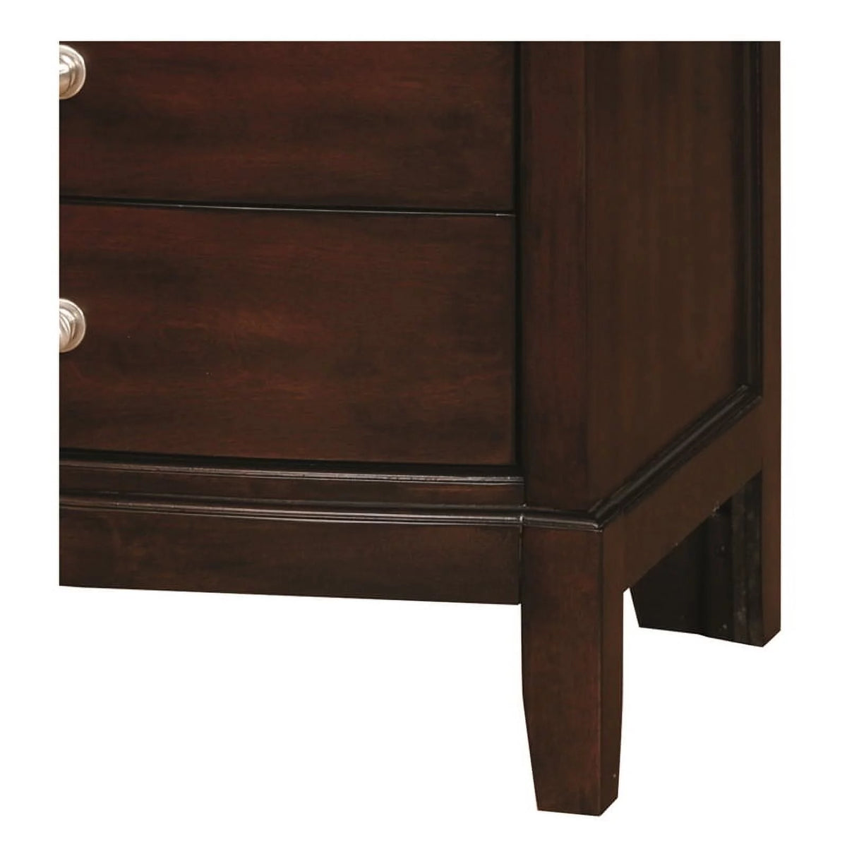 Brown Cherry Wood 3-Drawer Nightstand E913