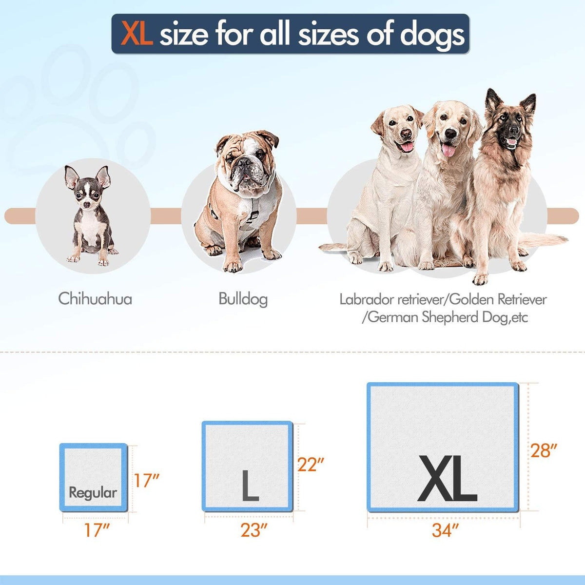 XL 28x34 Disposable Polymer Quick Dry Pet Training Pee Pads C2502