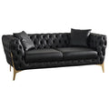 Black Vegan Leather Loveseat J879854