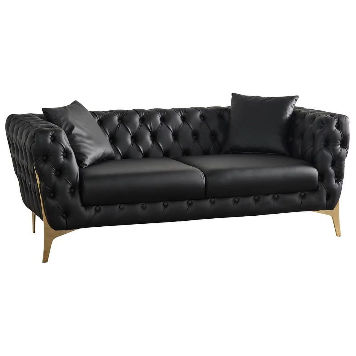 Black Vegan Leather Loveseat J879854