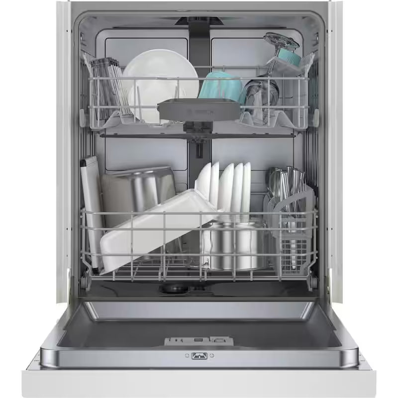 White Front Control Tall Tub Dishwasher with Stainless Steel Tub A381