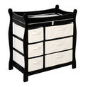 Black Sleigh Style Changing Table with Six Baskets K463