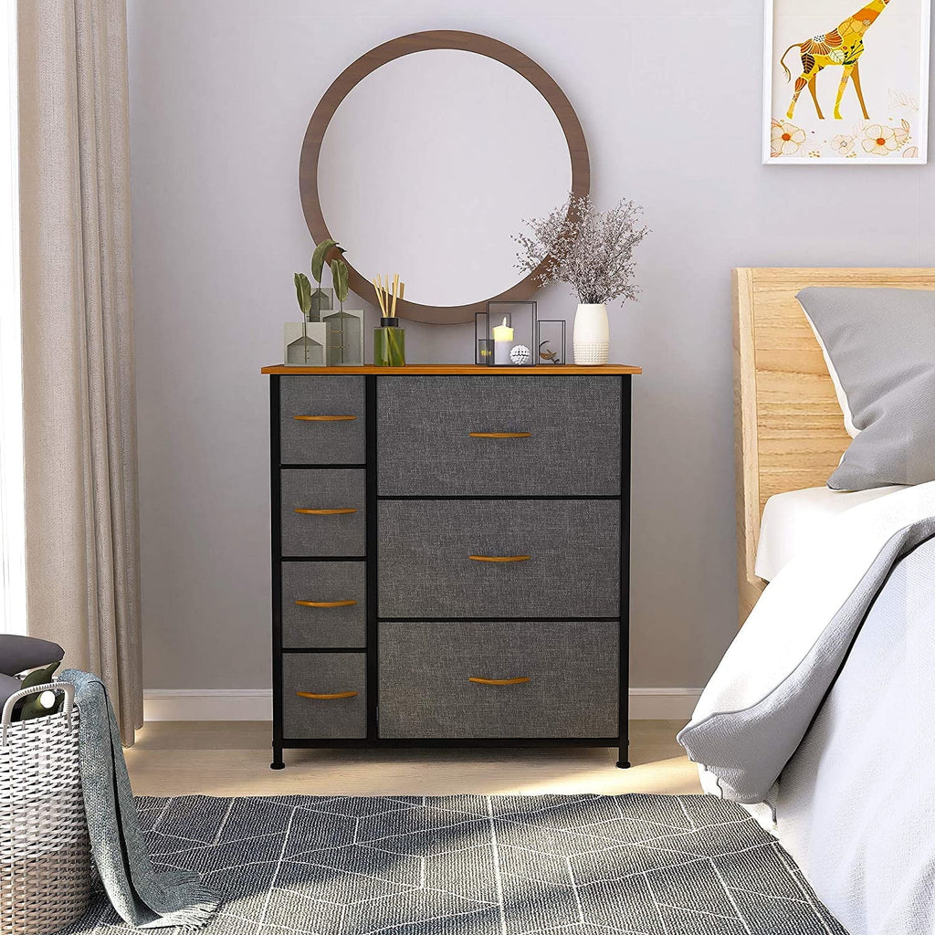 Cool Gray 7 Drawer Fabric Dresser E780