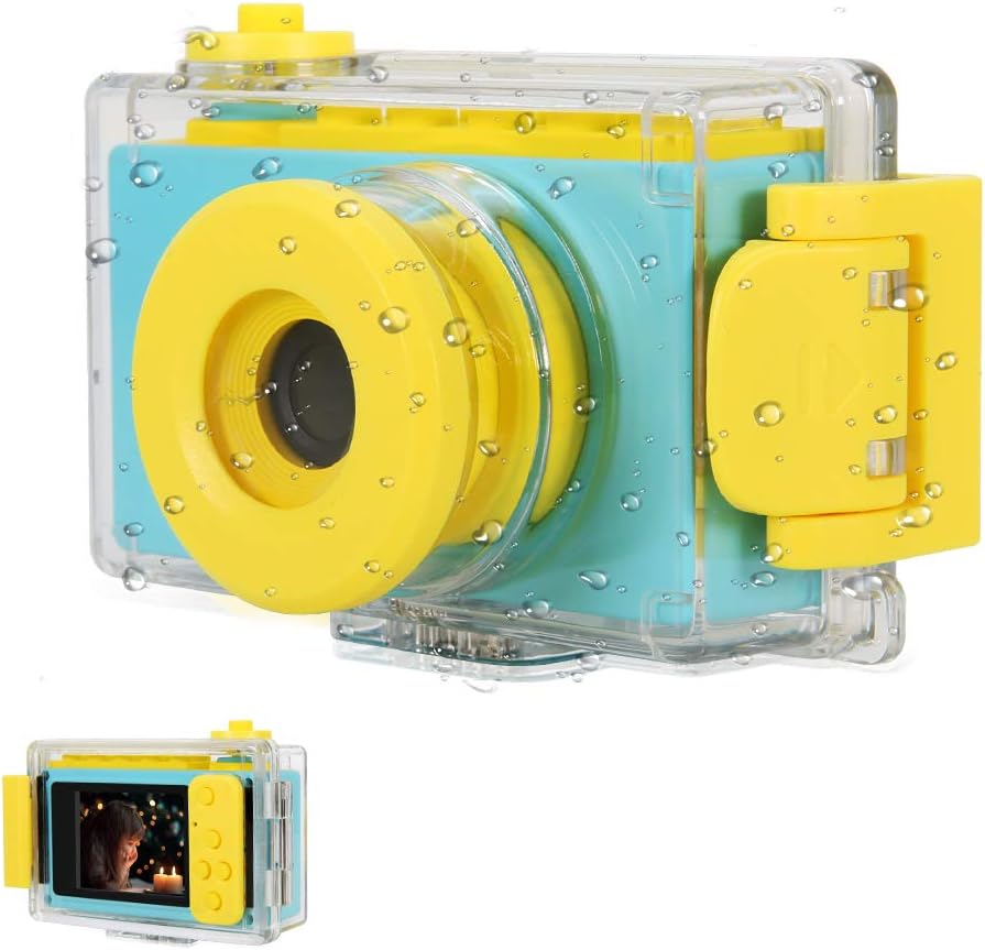 Blue Waterproof Kids Camera 8MP 1080P HD Camcorder Pack of 2 A86758