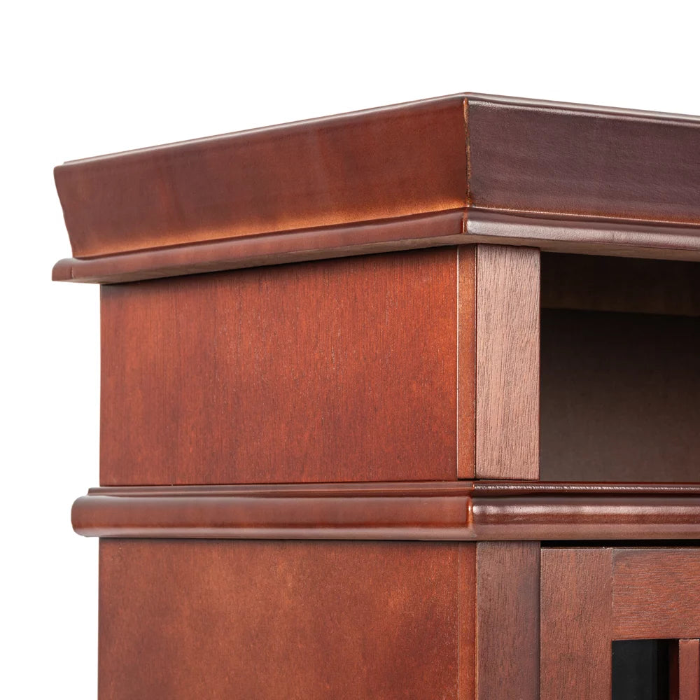 60" x 33" Warm Cherry Finish Fireplace TV Stand R647522