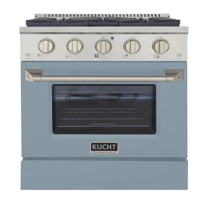 30 Pro-Style Natural Gas Dual Fuel Range with 4 Burners in Light Blue A83063