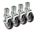 1-1/4 Square Post Shelving Caster 5 Wheel (Set of 4) O22097