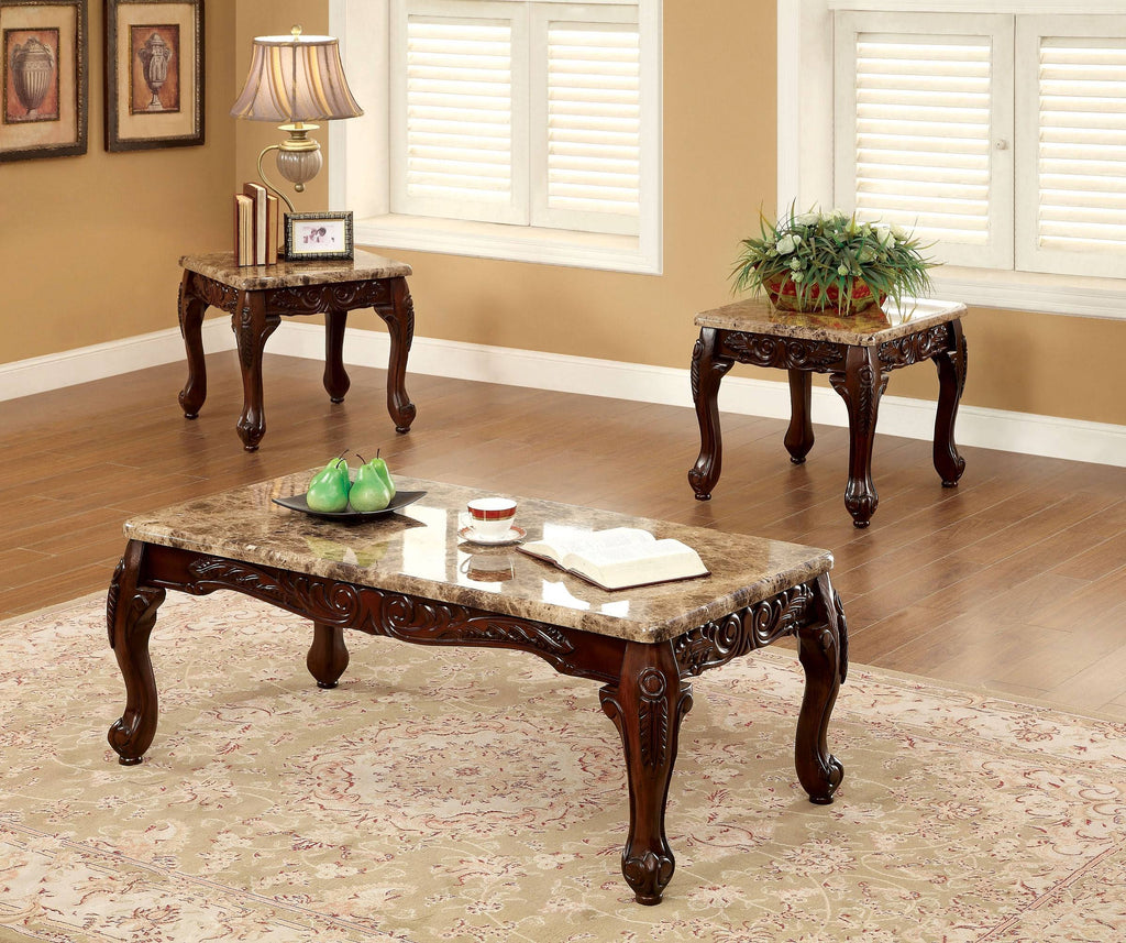 3 Piece Dark Oak Table Set S855549