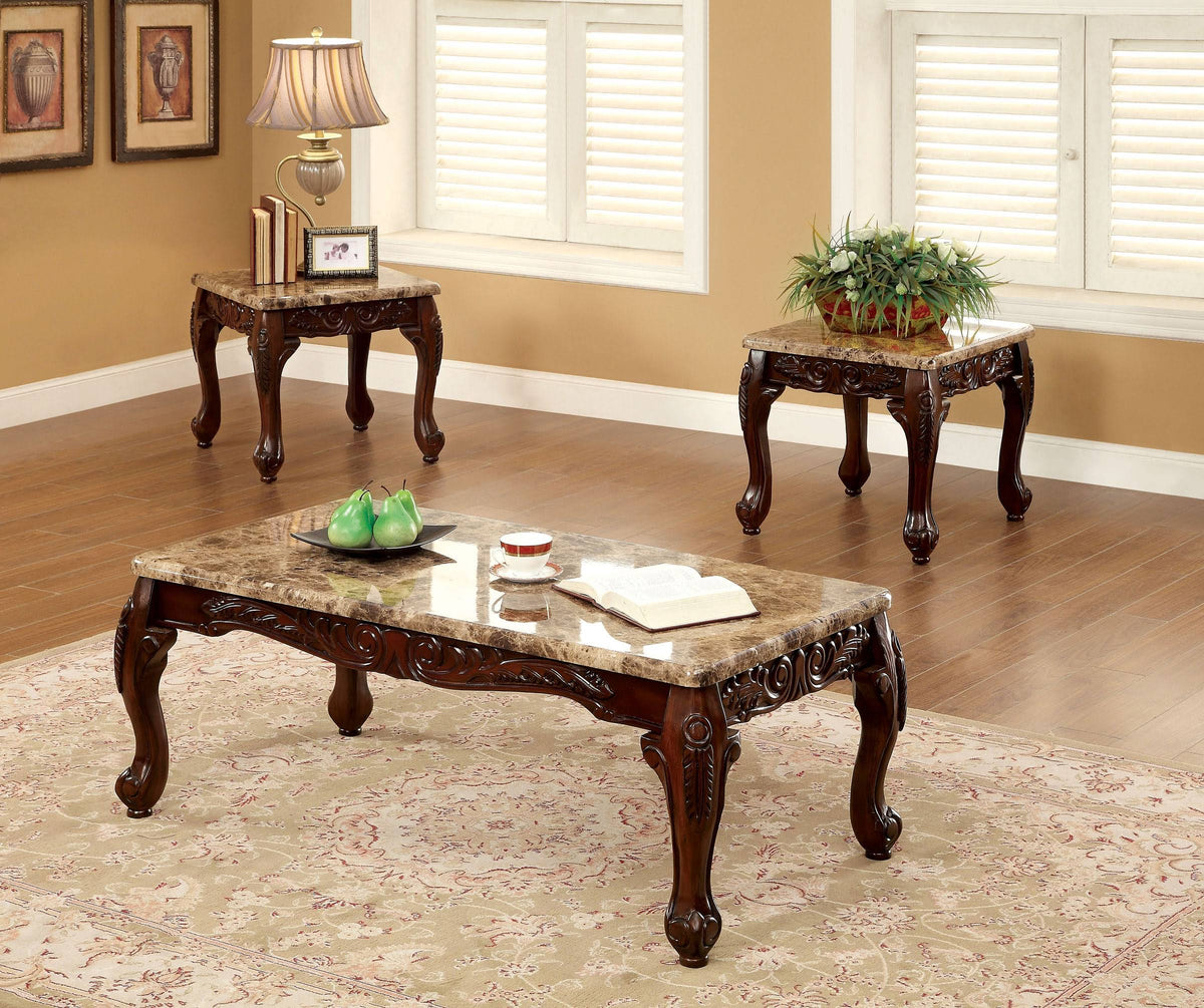 3 Piece Dark Oak Table Set S855549