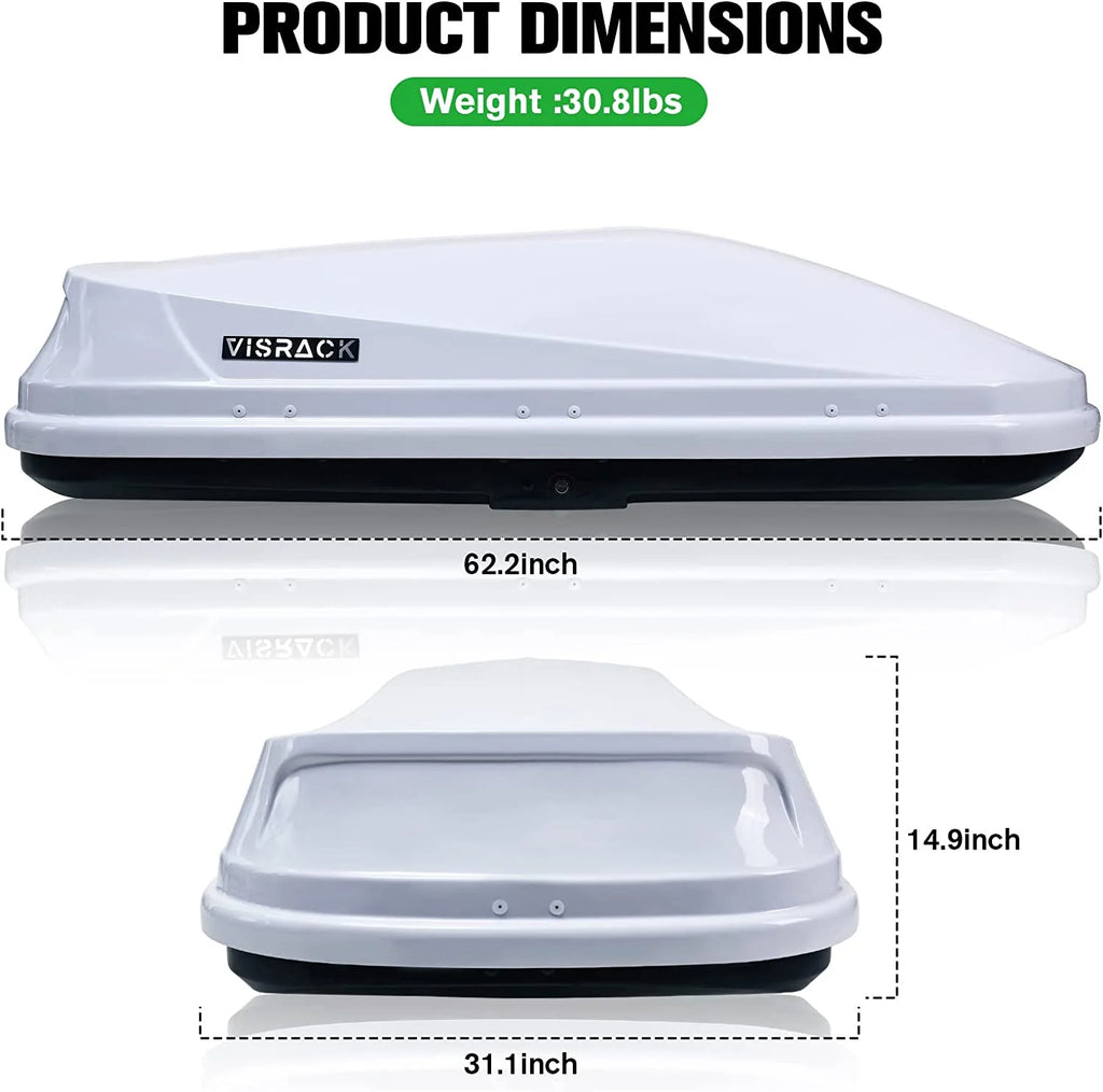 White 14 Cubic Feet Hard Shell Rooftop Cargo Box P712