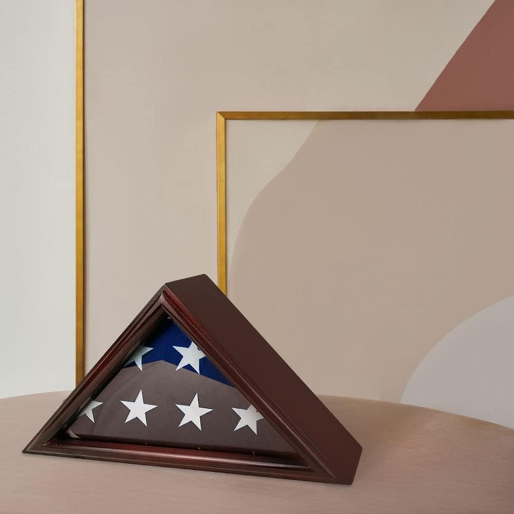 Mahogany Finish Wooden Flag Display Case G57968