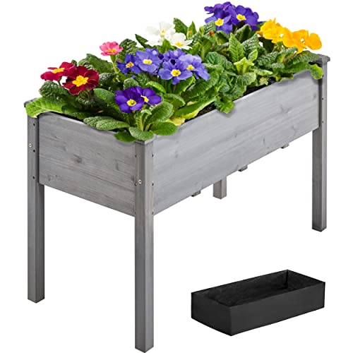 Raised Garden Bed 48x24x30in Wooden Planter Box with Legs O7940