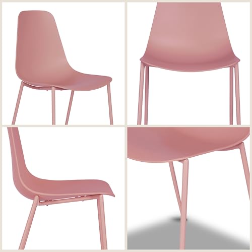 Pistachio Green Plastic Dining Chairs Set of 4 with Metal Legs A8921