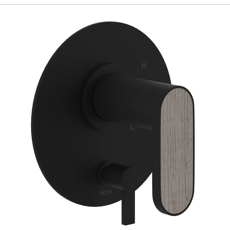 Matte Black Pressure Balance Trim with Diverter with Lever Handle K157
