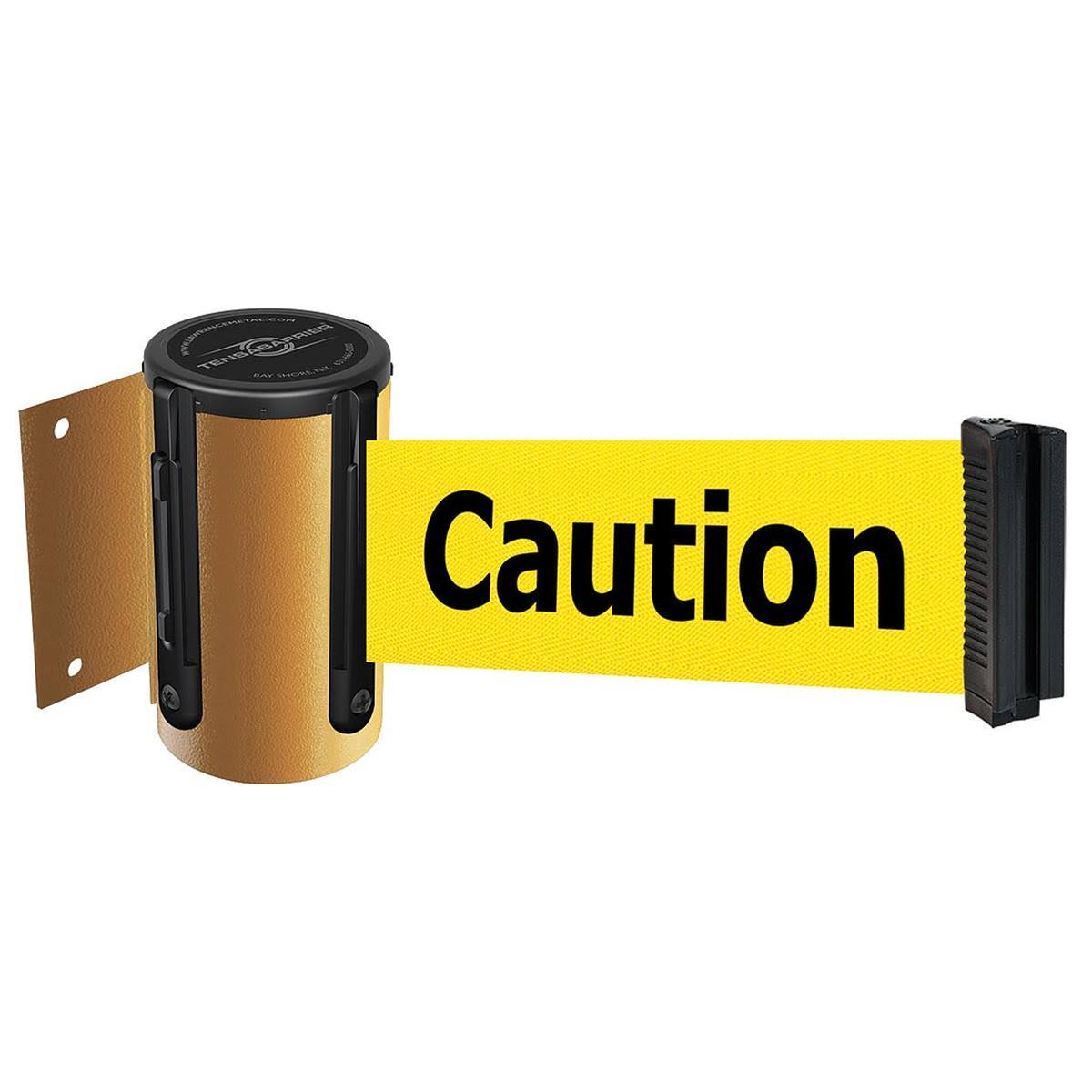 Retractable Belt Barrier with Yellow Belt and Black Writing V5289