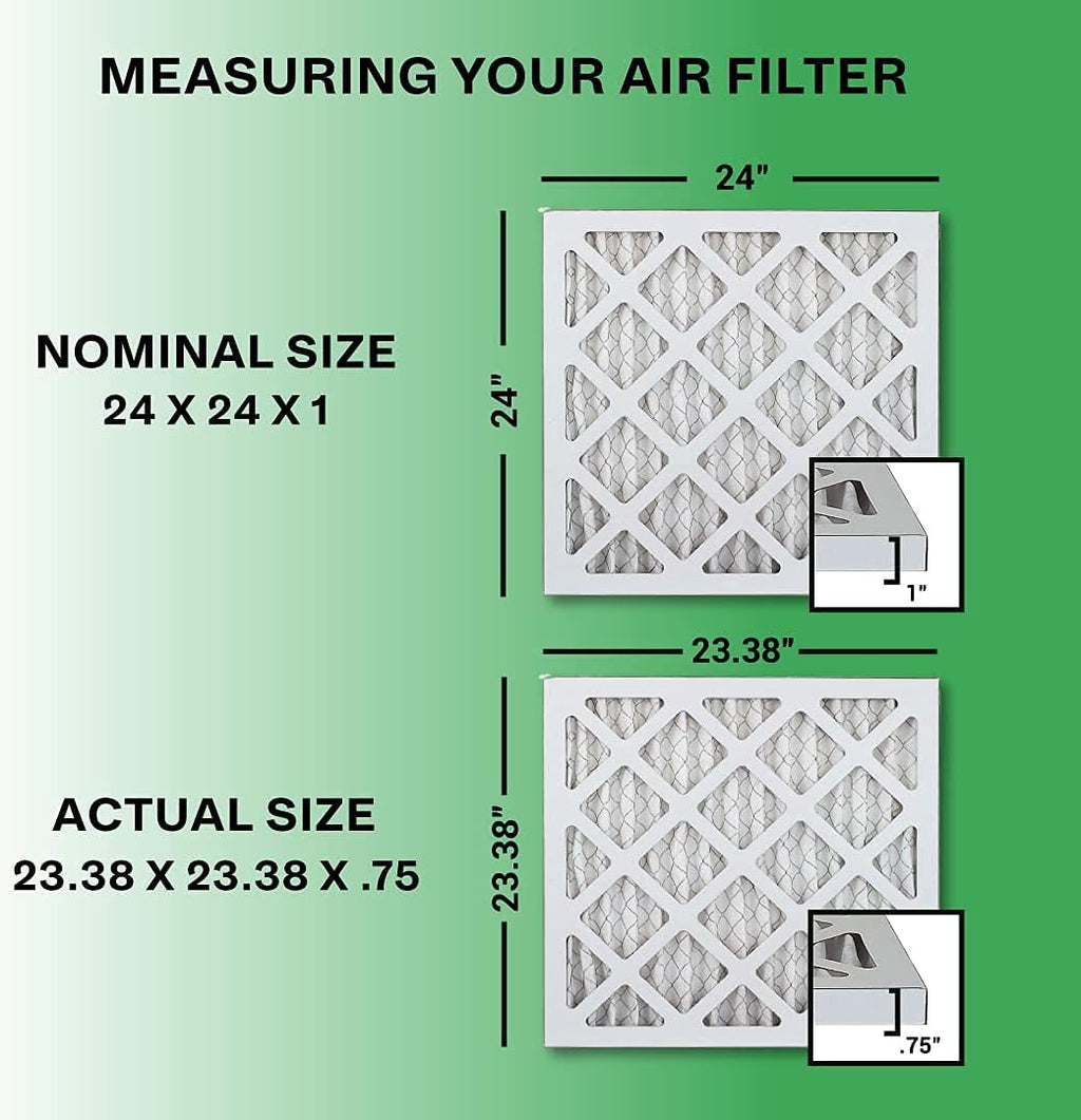 24x24x1 MERV 8 Pleated HVAC AC Furnace Air Filter with Activated Carbon (4-Pack, Black) Q519899