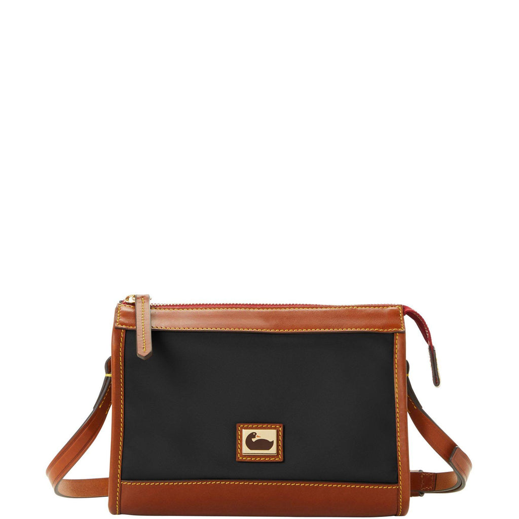 Black/Gold Nylon Zip Crossbody B2726