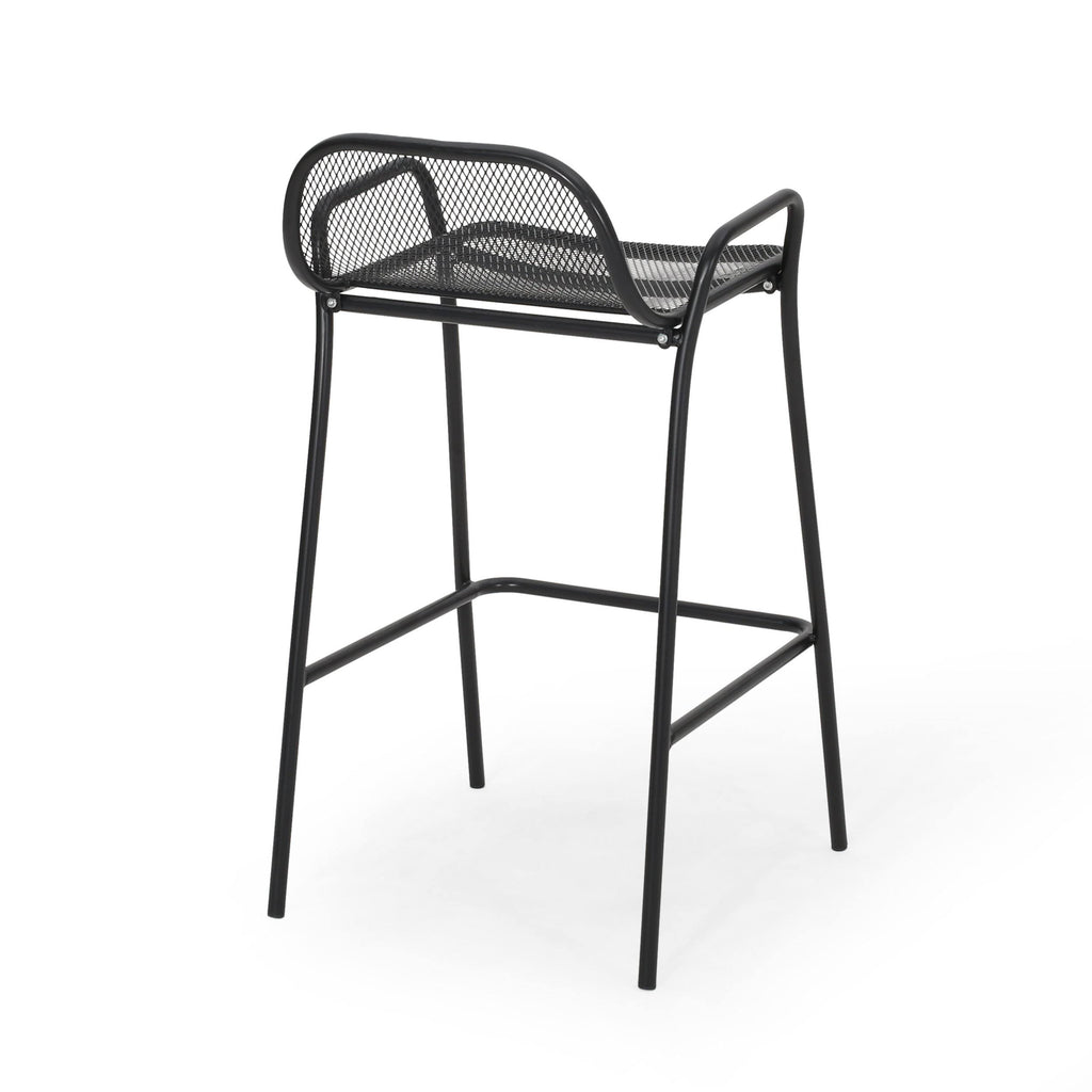Matte Black Iron Barstool Set of 2 E996