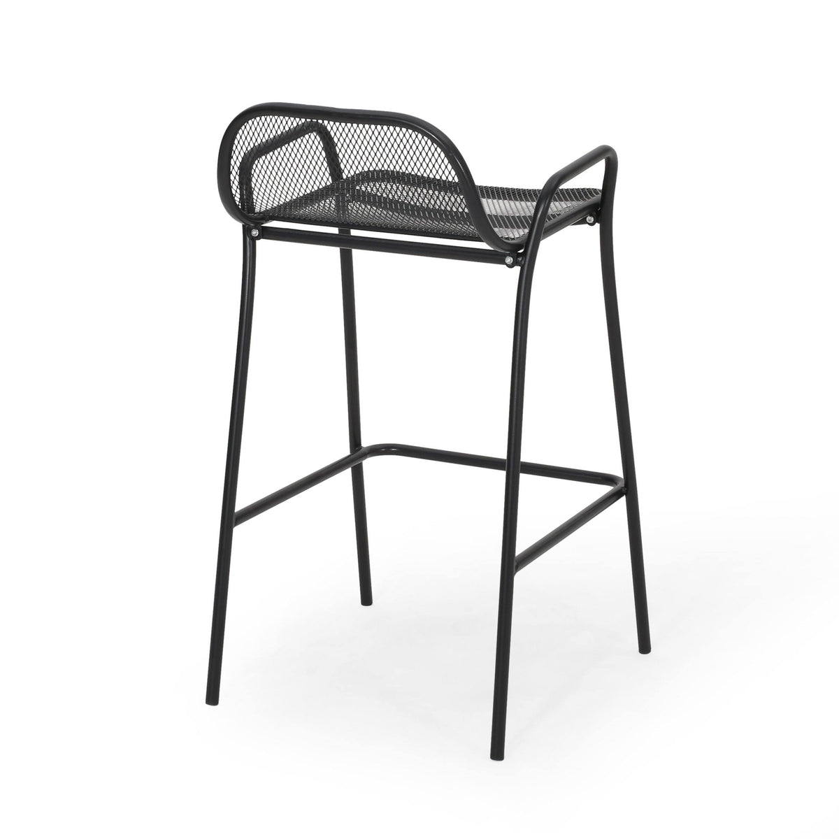 Matte Black Iron Barstool Set of 2 E996