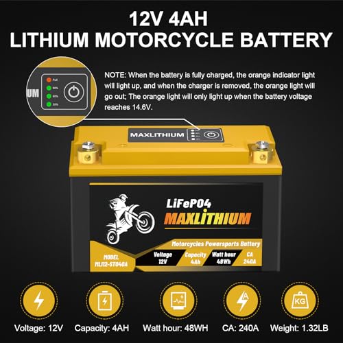 12V 12Ah 720A Lithium Powersports Battery with Smart BMS Z63722