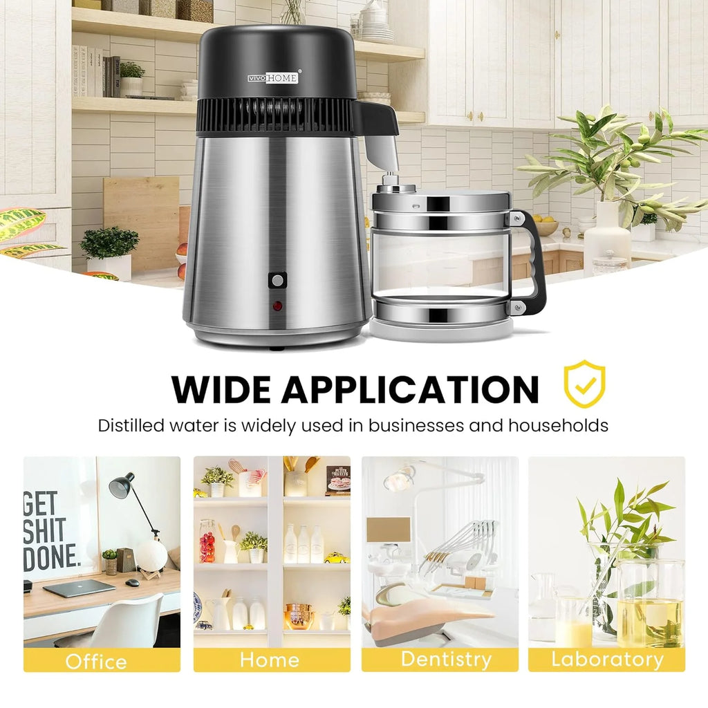 4L Brushed 304 Stainless Steel Water Distiller K669