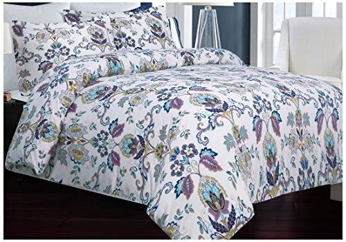 Paisley Flannel 3-Piece Queen Duvet Cover Set Y244