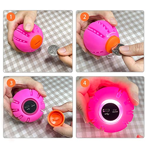 LED Dog Ball, Silicon Glowing Dog Toy Ball with USB Rechargeable E735